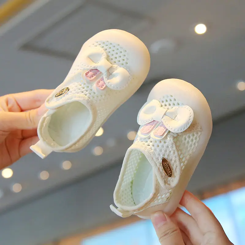 Baby Girl Baby Mesh Shoes Spring and Autum Baby Shoes 1 to 3 Years Old Indoor Soft Sole Anti-Heel Bow Princess Toddler Shoes - Image 6