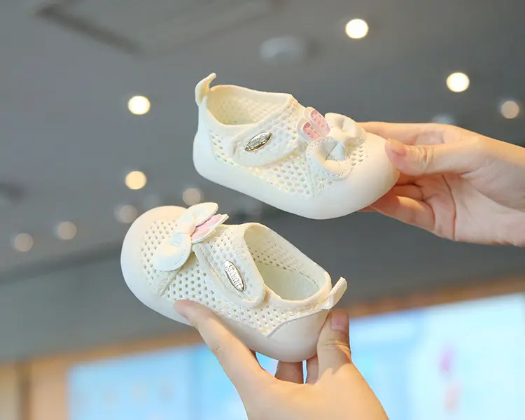 Baby Girl Baby Mesh Shoes Spring and Autum Baby Shoes 1 to 3 Years Old Indoor Soft Sole Anti-Heel Bow Princess Toddler Shoes — feature 10