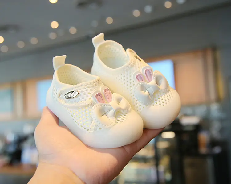 Baby Girl Baby Mesh Shoes Spring and Autum Baby Shoes 1 to 3 Years Old Indoor Soft Sole Anti-Heel Bow Princess Toddler Shoes — feature 3