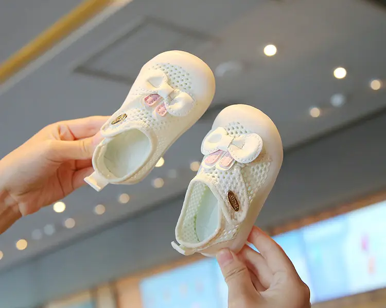 Baby Girl Baby Mesh Shoes Spring and Autum Baby Shoes 1 to 3 Years Old Indoor Soft Sole Anti-Heel Bow Princess Toddler Shoes — feature 6