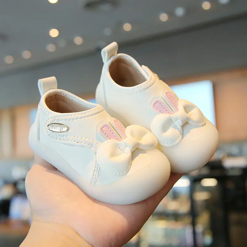 Baby Girl Baby Mesh Shoes Spring and Autum Baby Shoes 1 to 3 Years Old Indoor Soft Sole Anti-Heel Bow Princess Toddler Shoes