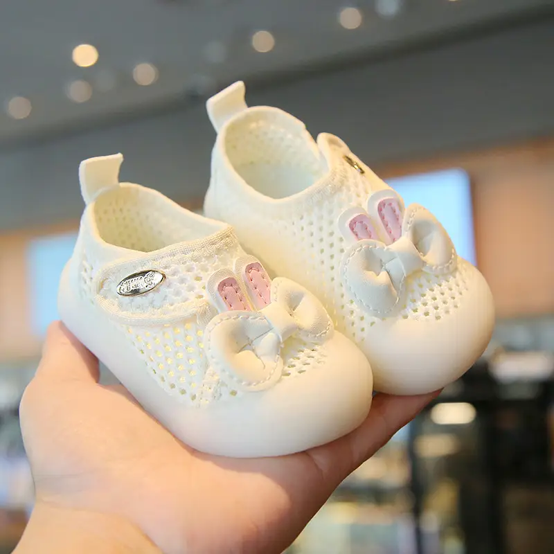 Baby Girl Baby Mesh Shoes Spring and Autum Baby Shoes 1 to 3 Years Old Indoor Soft Sole Anti-Heel Bow Princess Toddler Shoes - Image 2