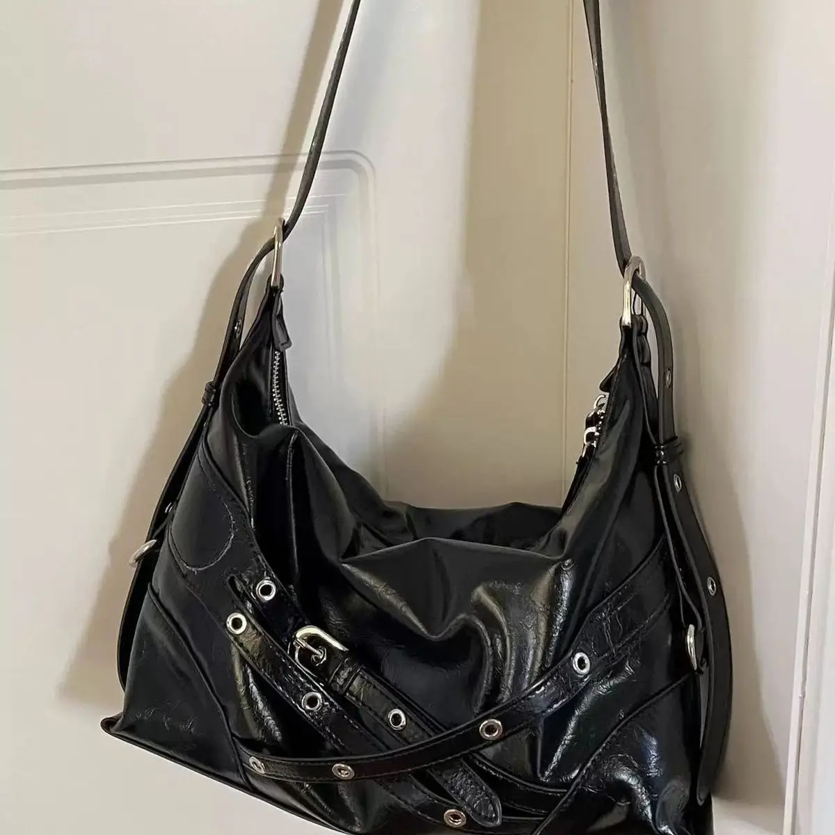 2026 Motorcycle Bag Oil Wax Punk Style Single Shoulder Tote