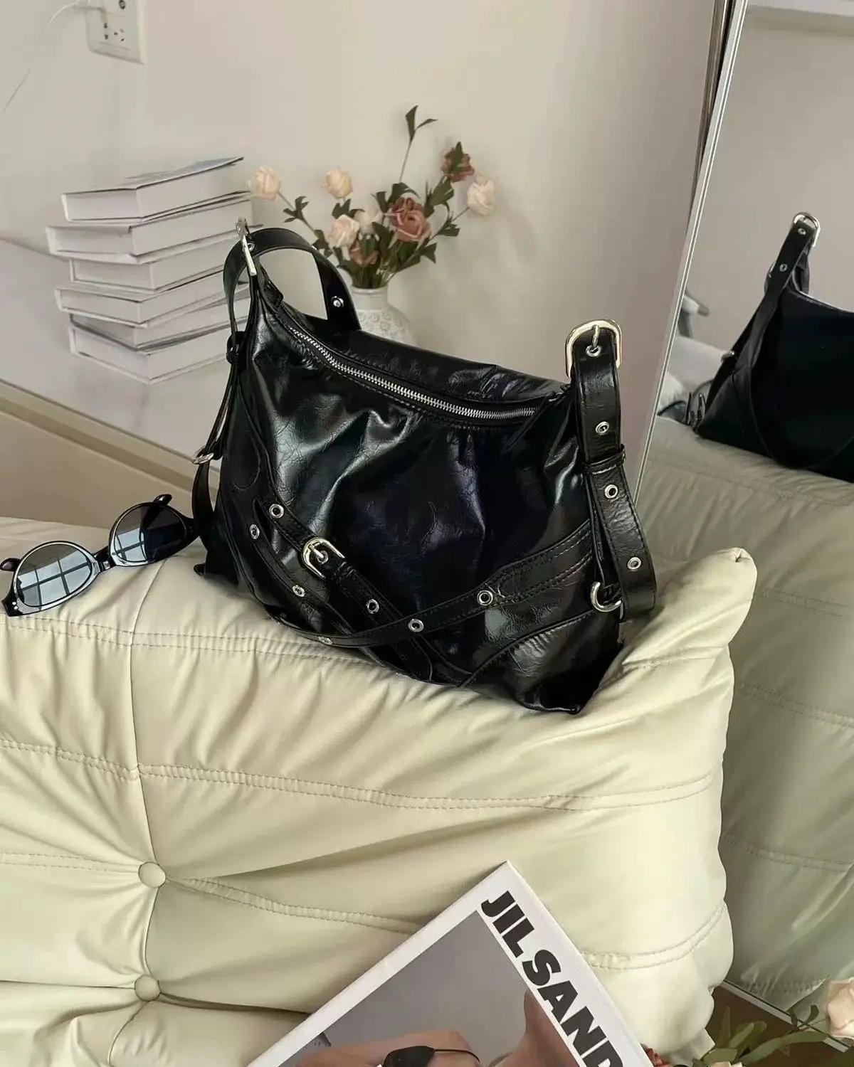 2026 Motorcycle Bag Oil Wax Punk Style Single Shoulder Tote — feature 13
