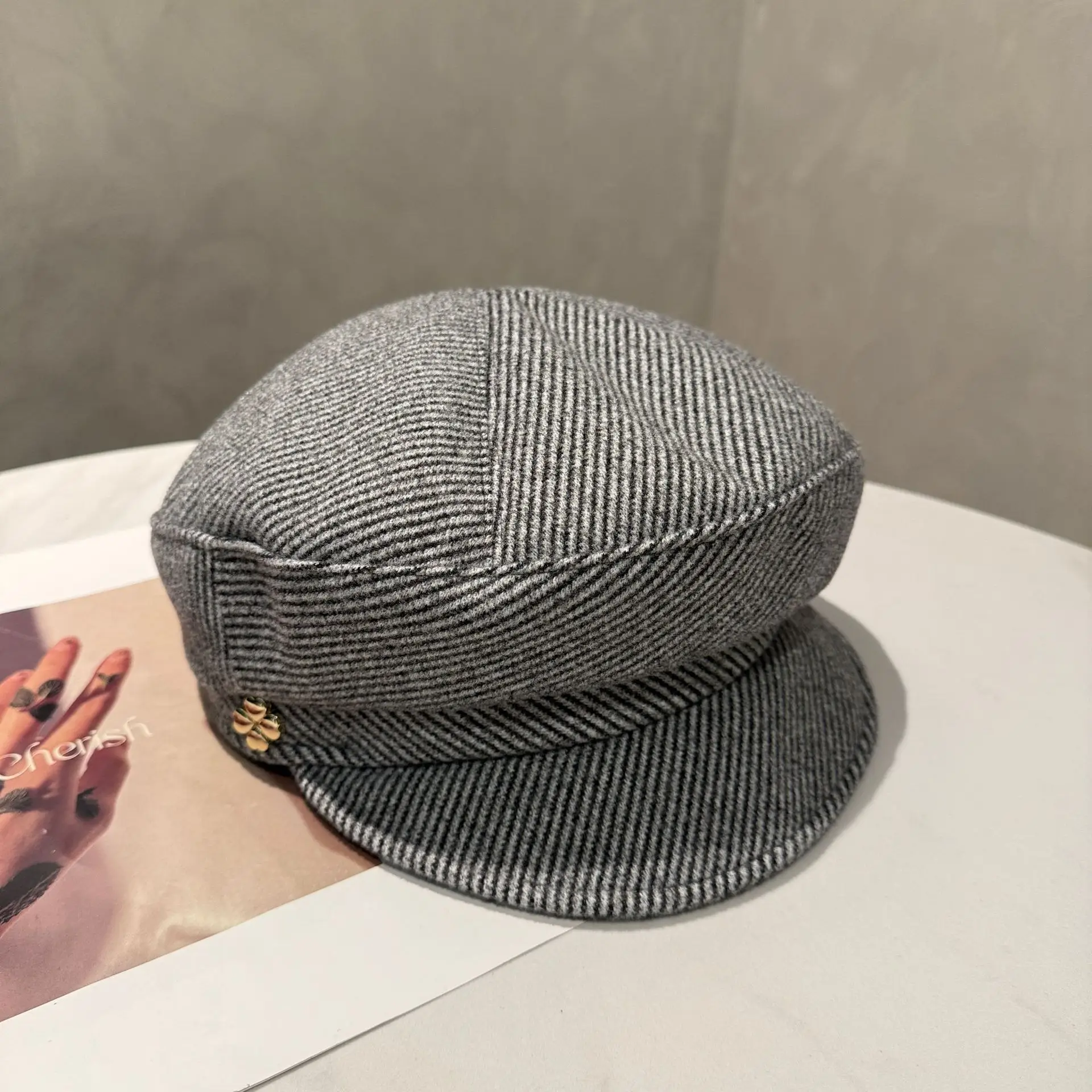 Women Korean Style Newsboy Cap Autumn Winter Large Head Circumference - Image 7