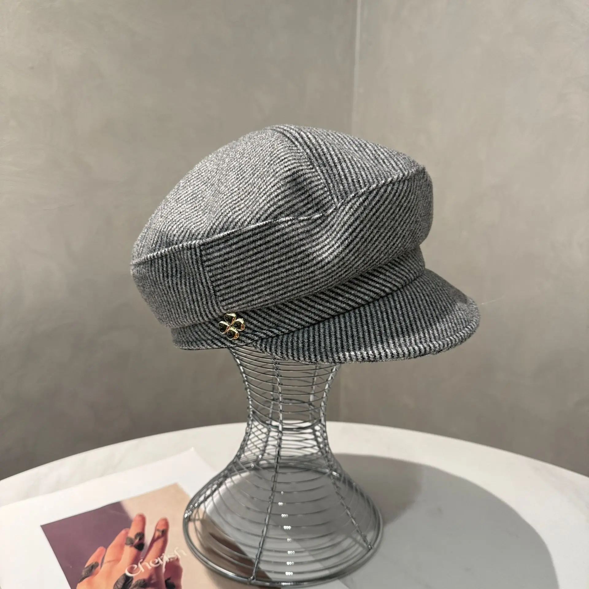 Women Korean Style Newsboy Cap Autumn Winter Large Head Circumference — feature 4