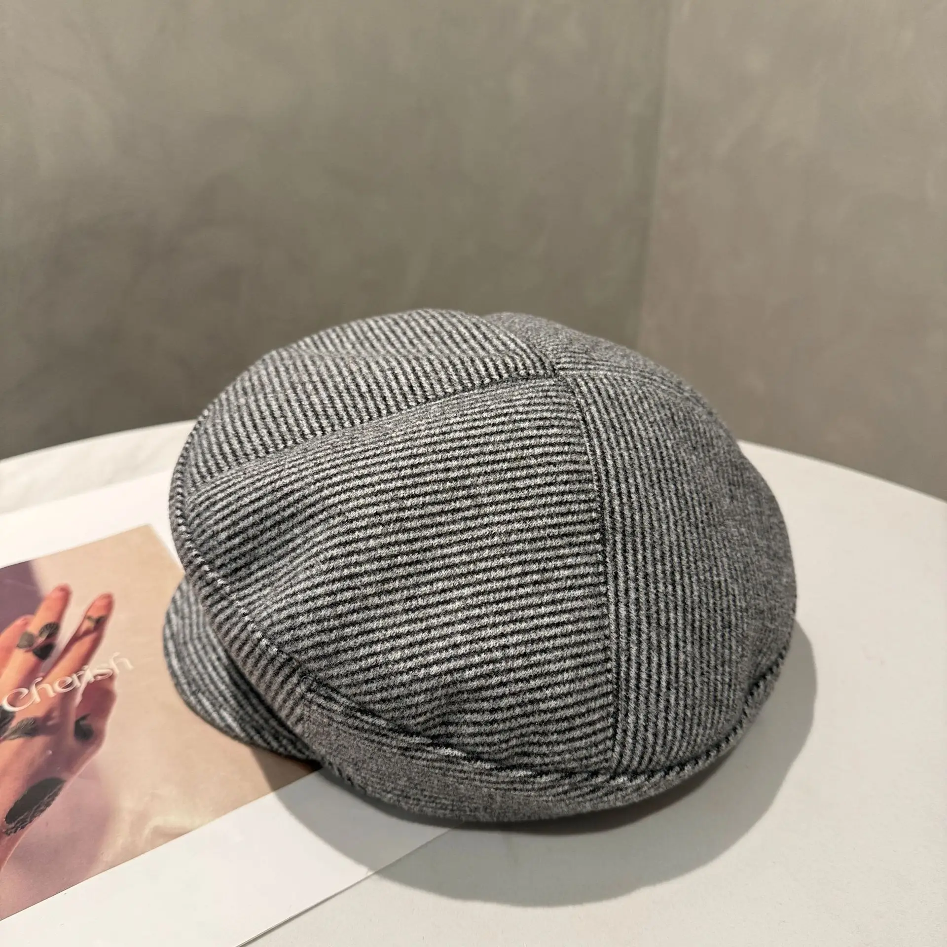 Women Korean Style Newsboy Cap Autumn Winter Large Head Circumference — feature 6