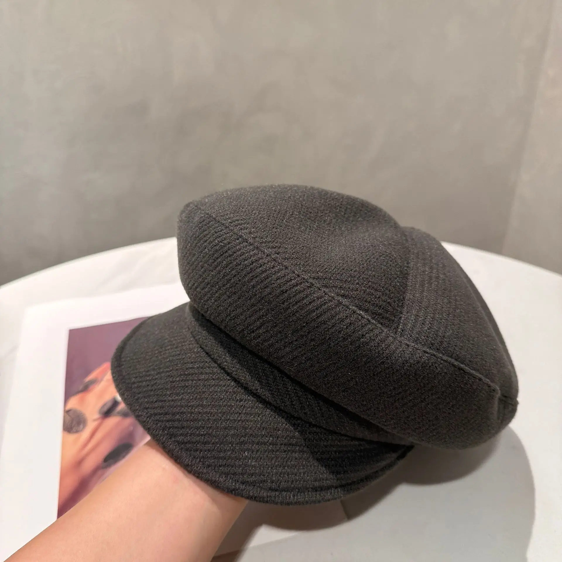 Women Korean Style Newsboy Cap Autumn Winter Large Head Circumference - Image 3