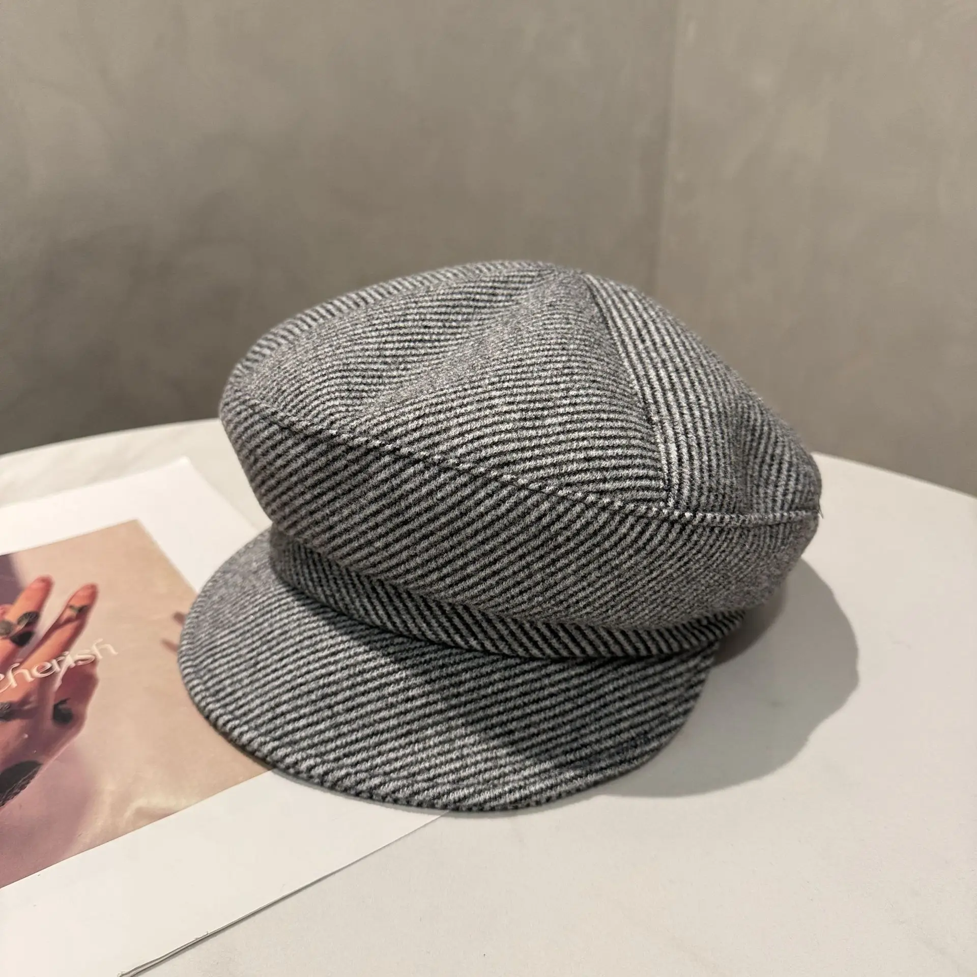 Women Korean Style Newsboy Cap Autumn Winter Large Head Circumference - Image 4