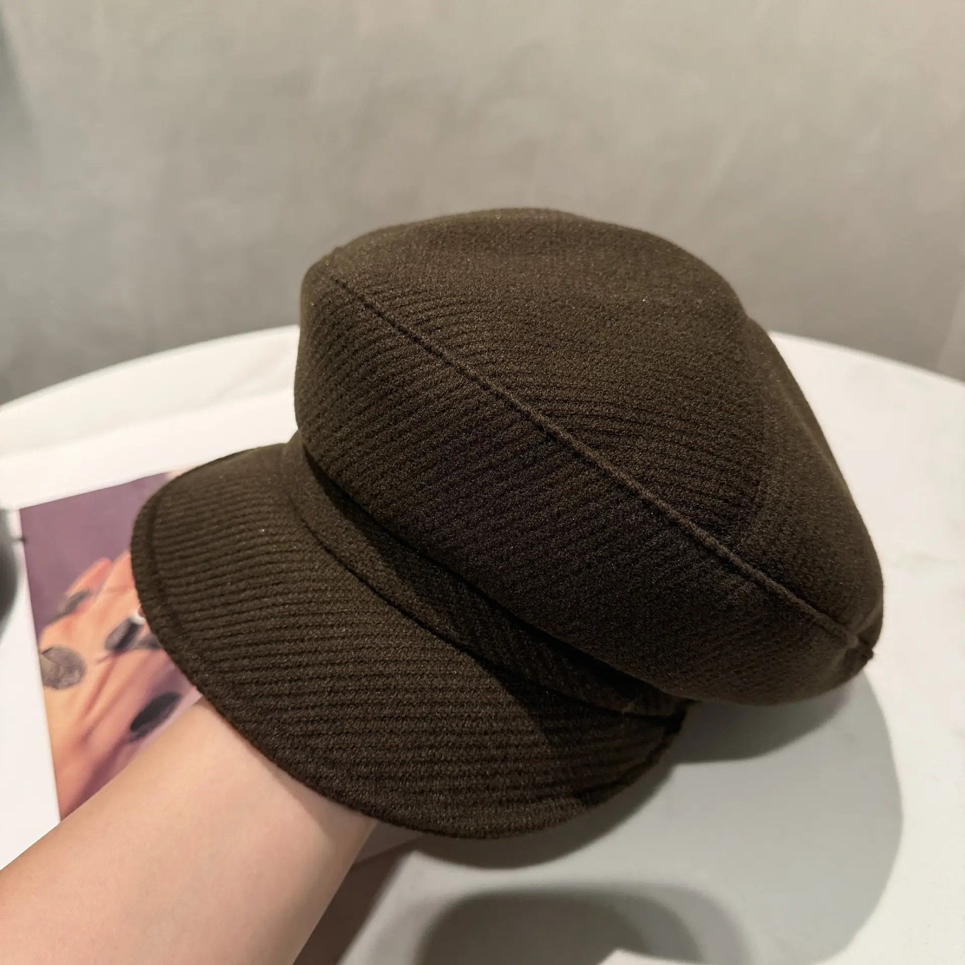 Women Korean Style Newsboy Cap Autumn Winter Large Head Circumference - Image 5