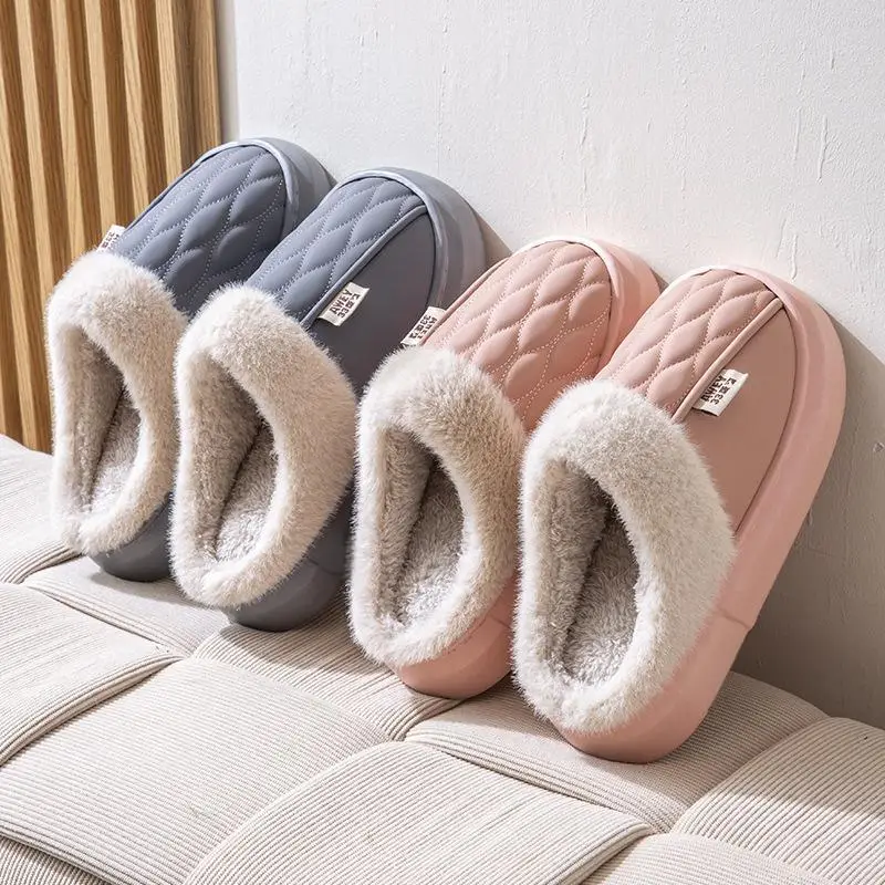 Women Waterproof Cotton Slippers Autumn Winter 2025