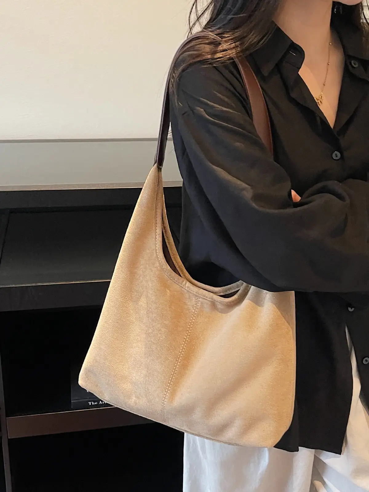 Retro Frosted Single Shoulder Bag Large Capacity - Image 8