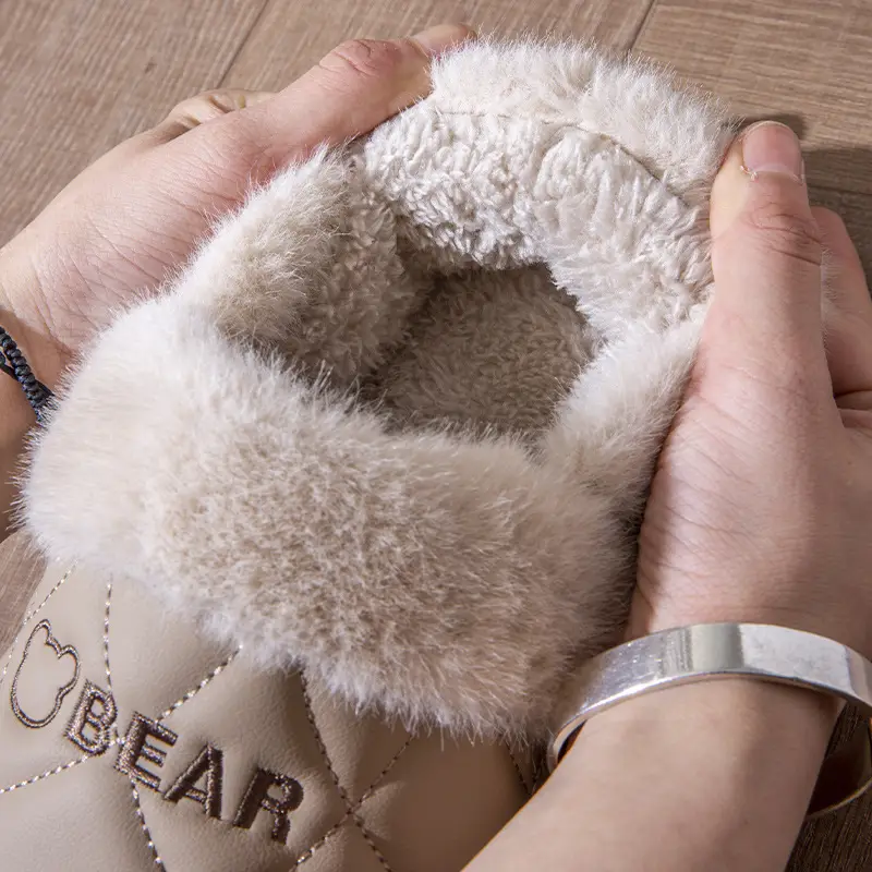 Waterproof Cotton Slippers for Women 2025 New Autumn and Winter Warm Indoor Home Winter Outer Wear Bag Heel Cotton Shoes for Men - Image 9