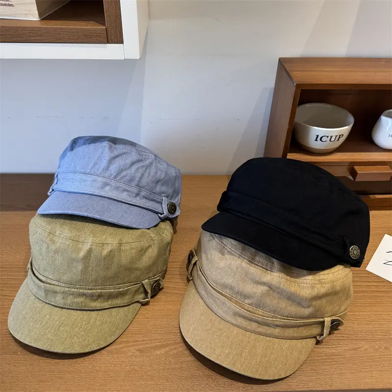 Women Vintage Washed Duckbill Cap Blue - Image 5