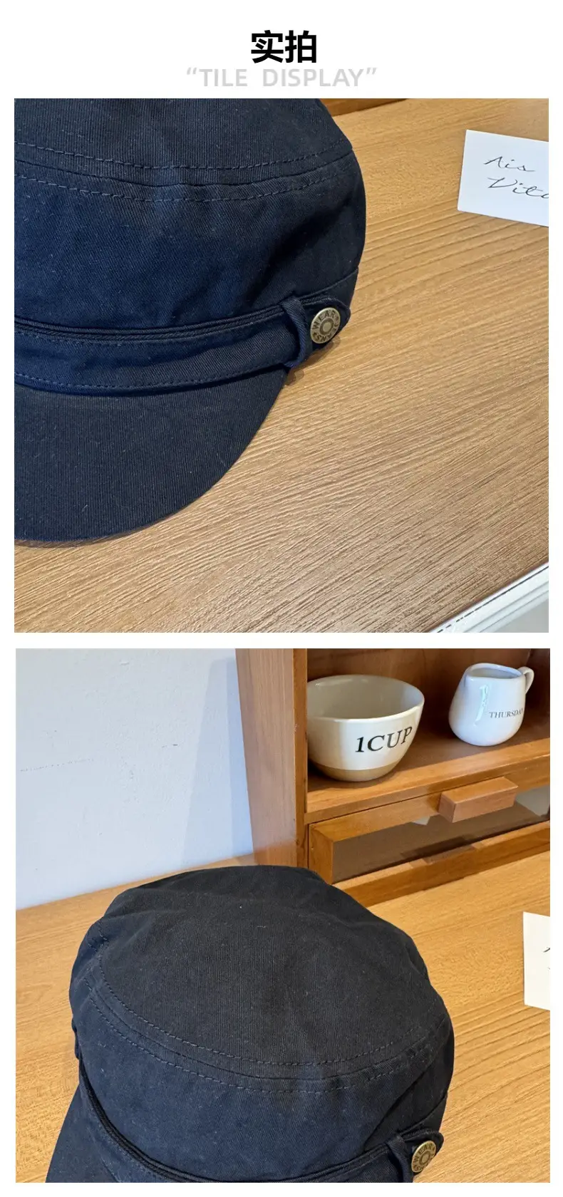 Women Vintage Washed Duckbill Cap Blue — feature 4