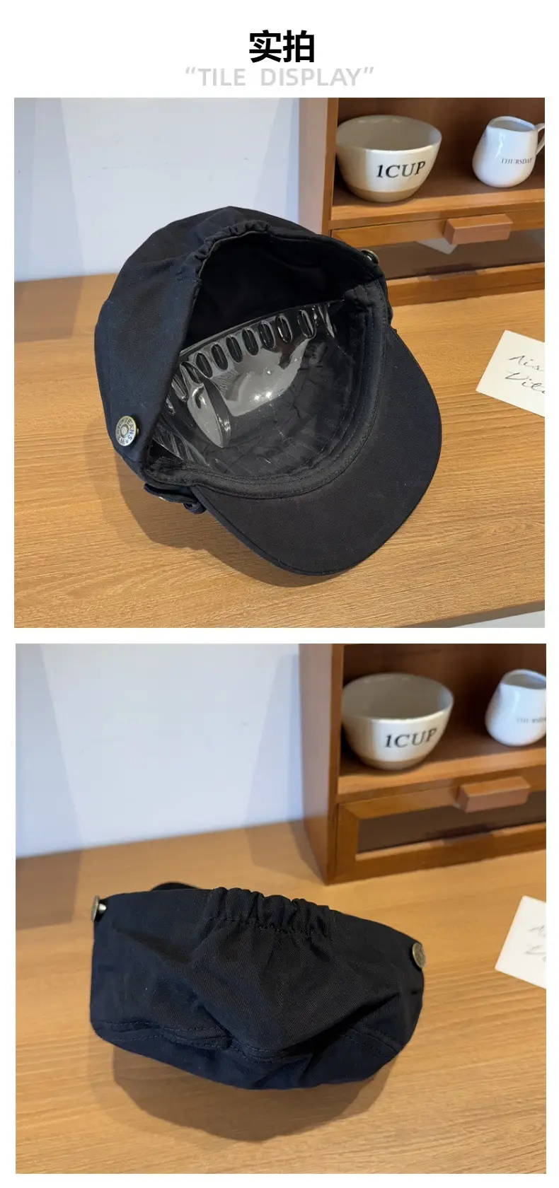 Women Vintage Washed Duckbill Cap Blue — feature 5
