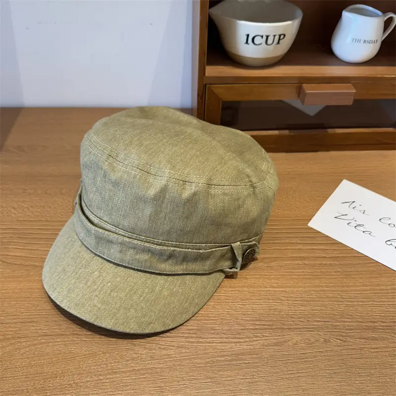 Women Vintage Washed Duckbill Cap Blue - Image 3