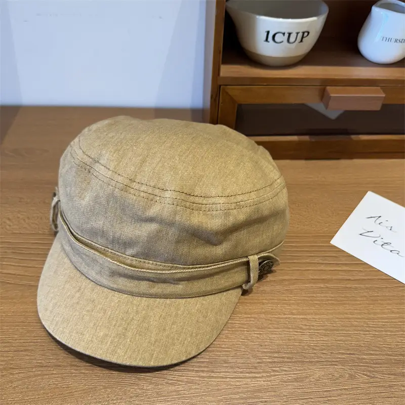 Women Vintage Washed Duckbill Cap Blue - Image 4