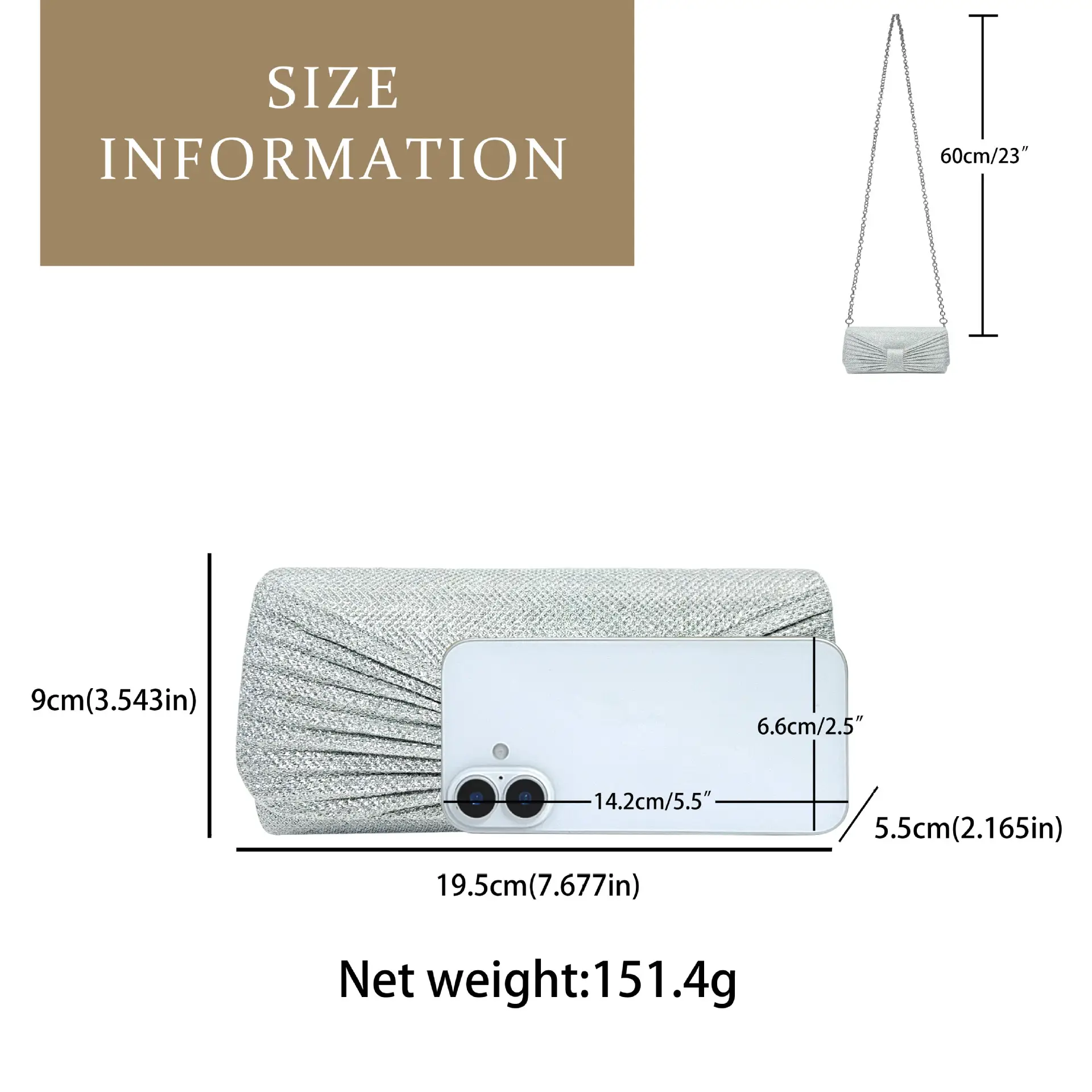 Shiny Chain Crossbody Bag for Ladies — feature 1