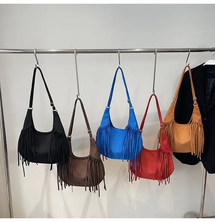 Brown Fringed Suede Handbag for Women 2026 — feature 1
