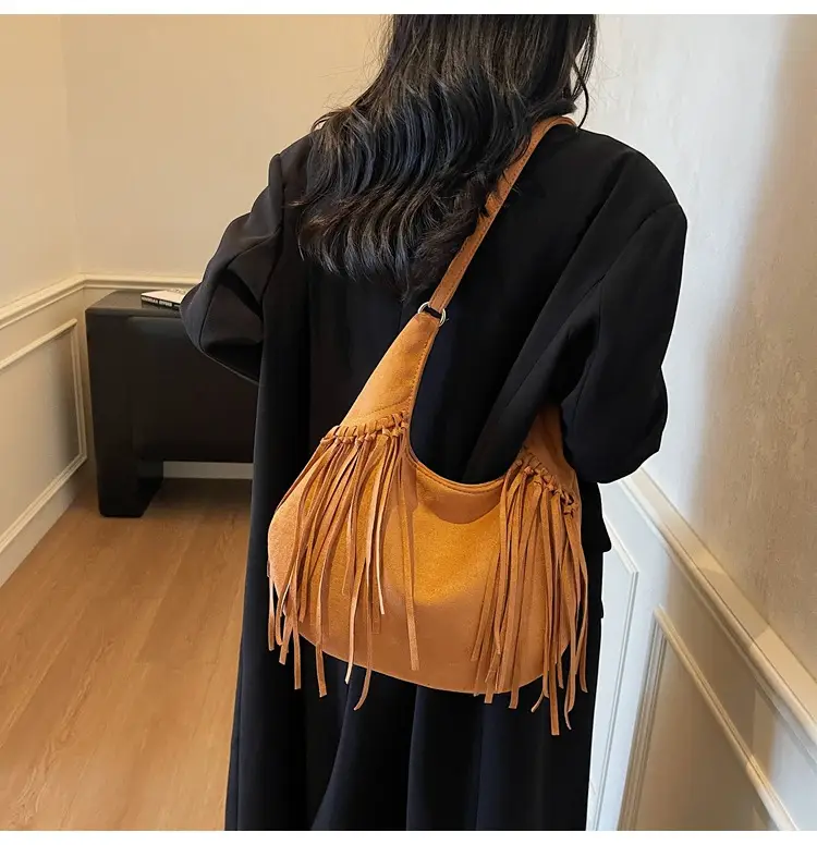 Brown Fringed Suede Handbag for Women 2026 — feature 10