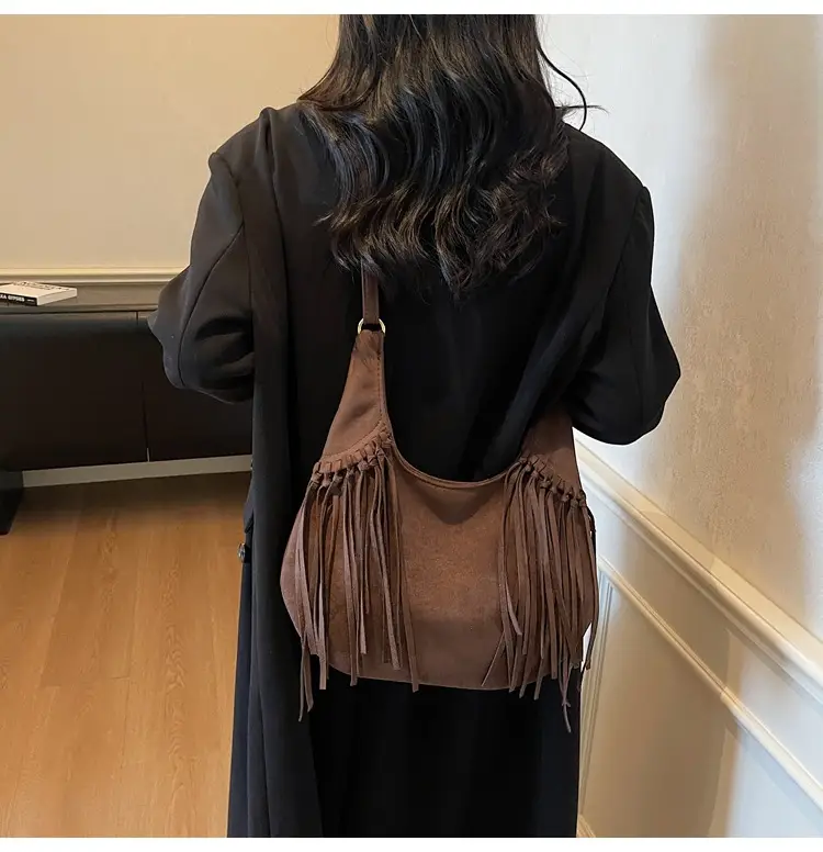 Brown Fringed Suede Handbag for Women 2026 — feature 12