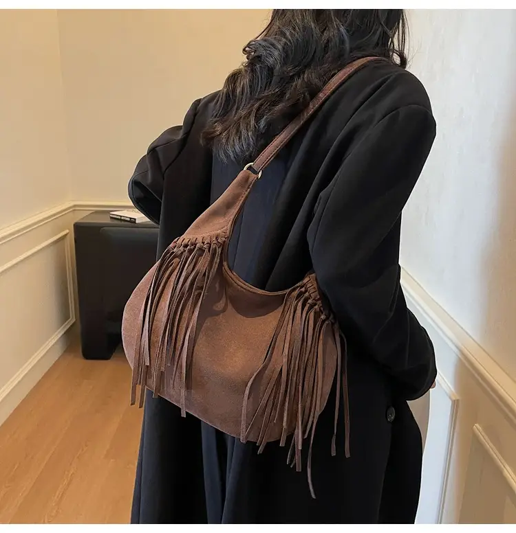 Brown Fringed Suede Handbag for Women 2026 — feature 13