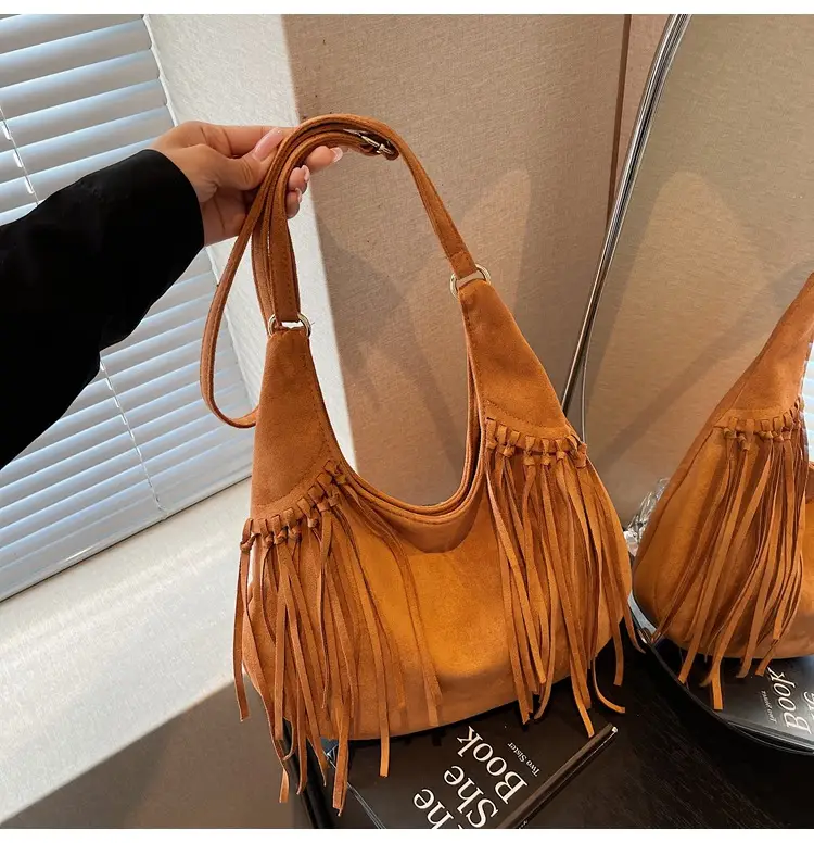 Brown Fringed Suede Handbag for Women 2026 — feature 33