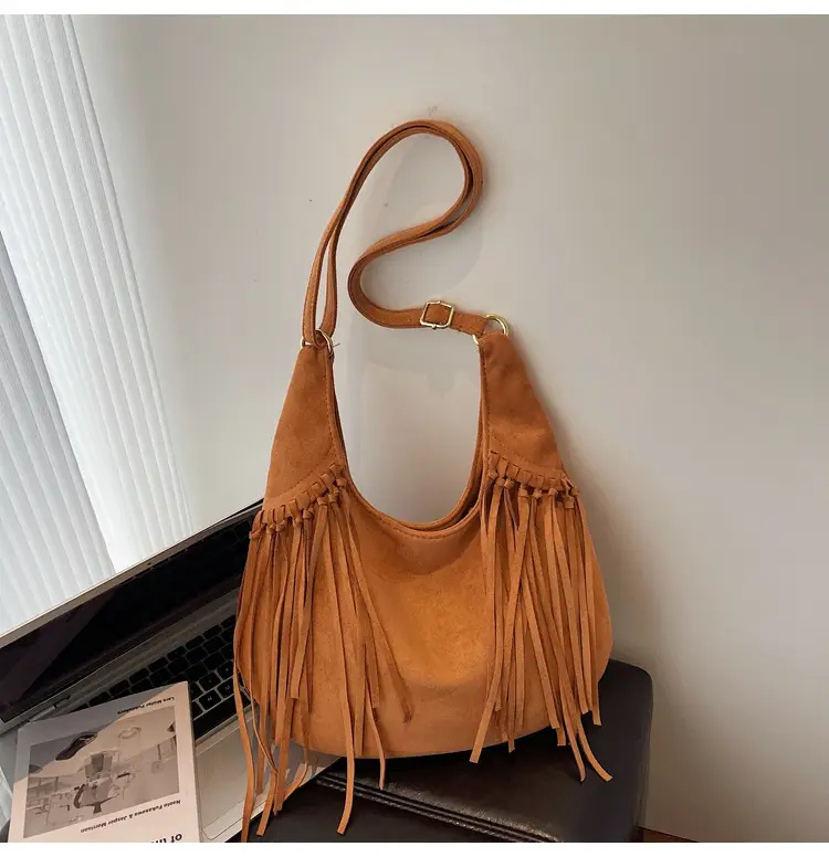 Brown Fringed Suede Handbag for Women 2026 — feature 43