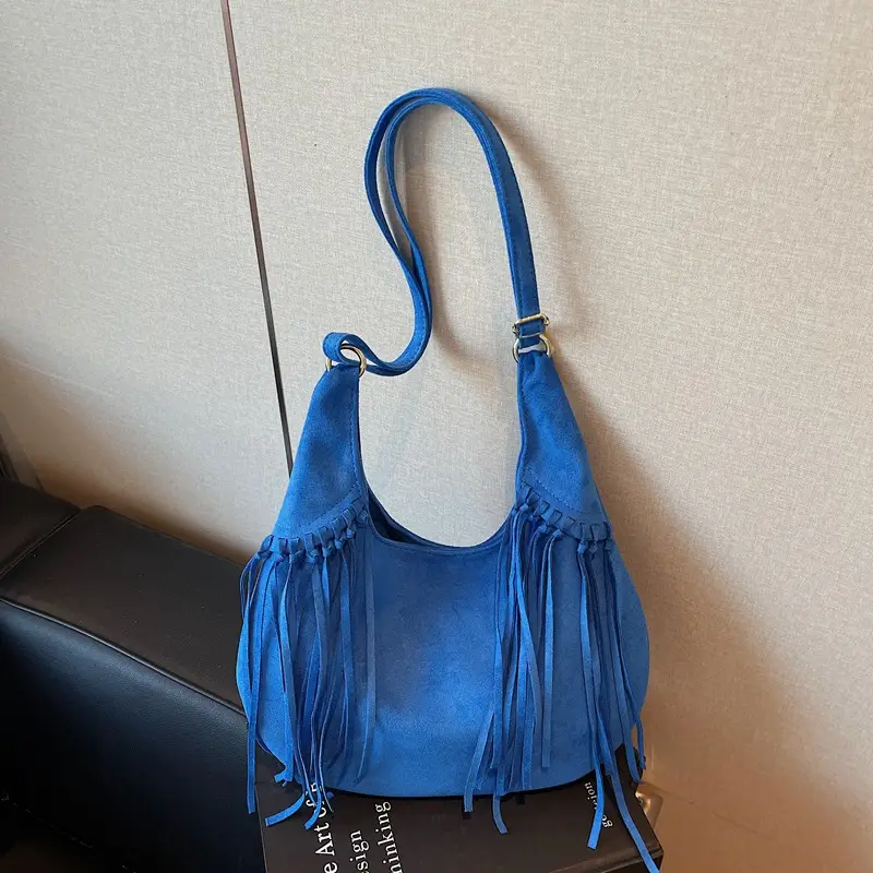 Brown Fringed Suede Handbag for Women 2026 - Image 5
