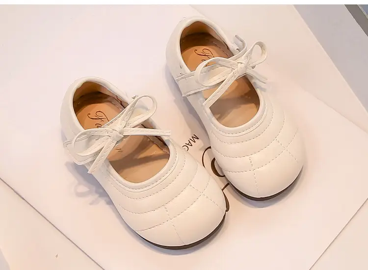 White Bow Baby Shoes for Girls Round Toe 2025 — feature 12
