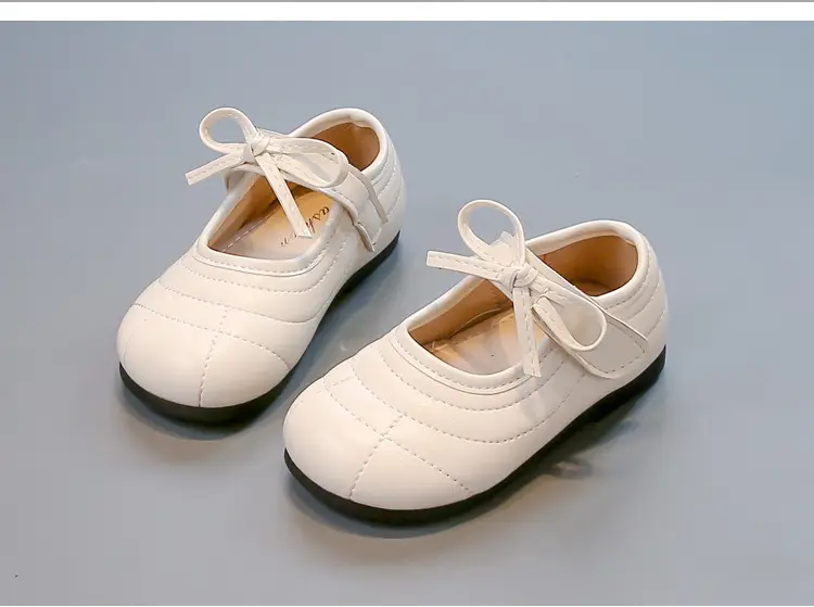 White Bow Baby Shoes for Girls Round Toe 2025 — feature 14