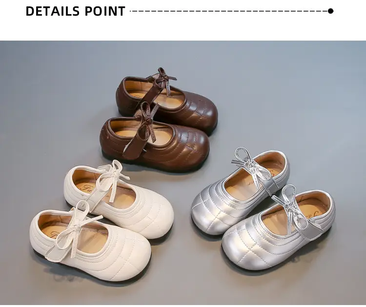 White Bow Baby Shoes for Girls Round Toe 2025 — feature 7