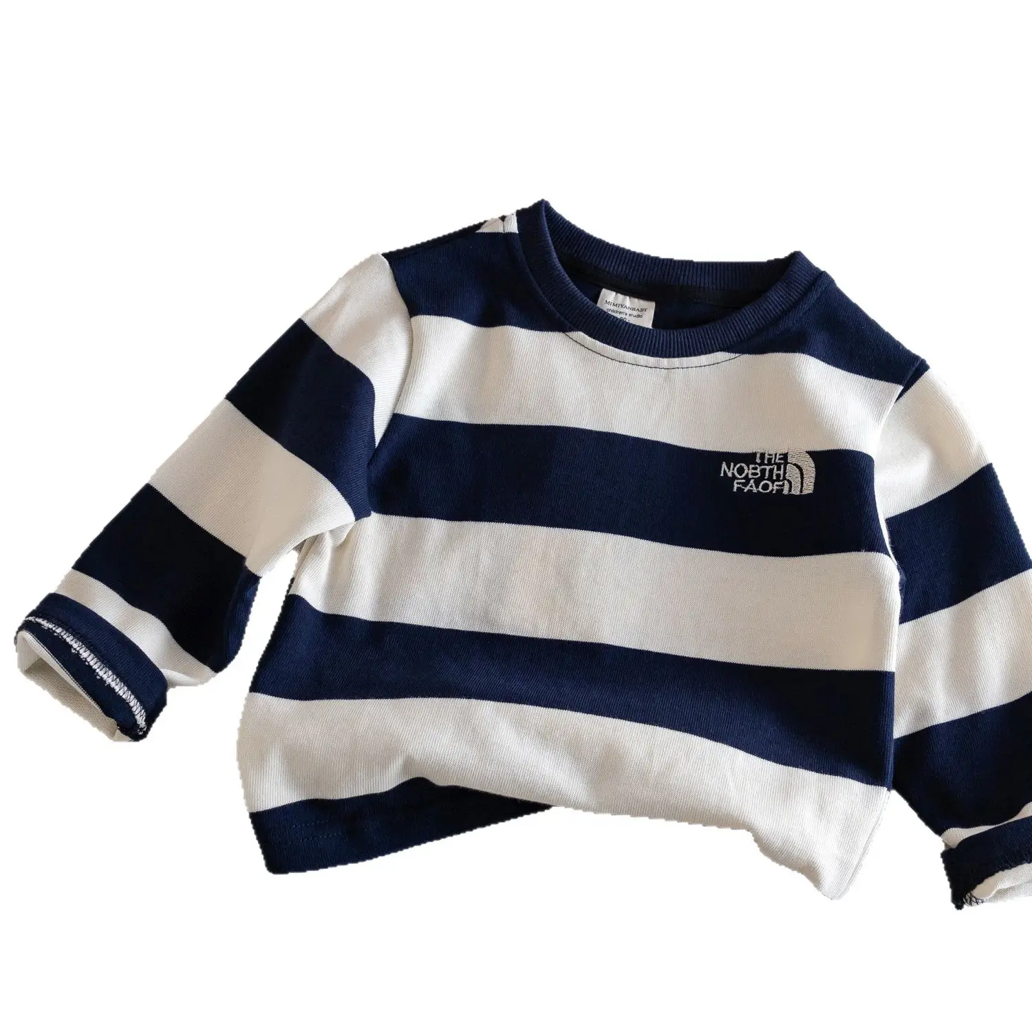 Children Striped T-Shirt Boys Blue White Medium - Image 6