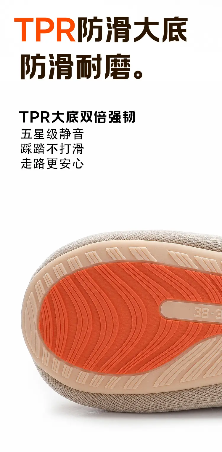 Cotton Slippers for Women 2025 New Model, Warm, Silent, Non-Slip, Cold-Resistant, Closed-Toe Floor Cotton Shoes for Men, Non-Slip and Warm — feature 9