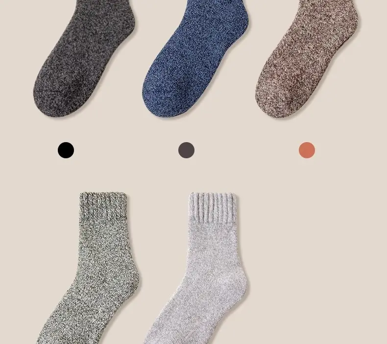 Winter Thick Mid-Calf Socks for Men, Fleece-Lined, Thickened, Warm Terry Socks, Cashmere Socks, Solid Color Towel Socks Wholesale — feature 17