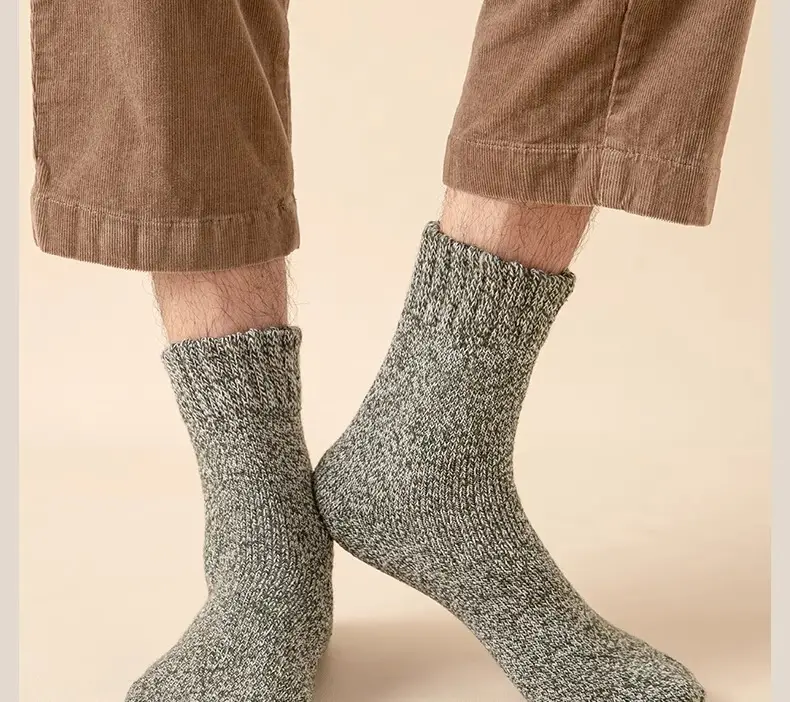 Winter Thick Mid-Calf Socks for Men, Fleece-Lined, Thickened, Warm Terry Socks, Cashmere Socks, Solid Color Towel Socks Wholesale — feature 24