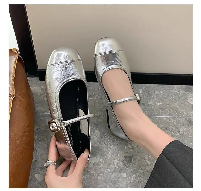 French Classic Small Fragrance Shallow Mouth Shoes for Women Spring and Summer New Flat Shoes Gentle and Fashionable One-Line Buckle Mary Jane Shoes — feature 10