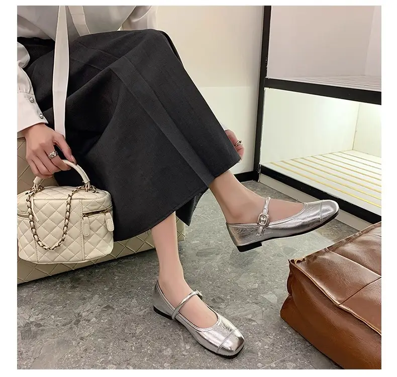 French Classic Small Fragrance Shallow Mouth Shoes for Women Spring and Summer New Flat Shoes Gentle and Fashionable One-Line Buckle Mary Jane Shoes — feature 12