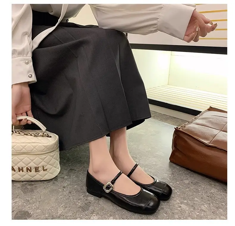 French Classic Small Fragrance Shallow Mouth Shoes for Women Spring and Summer New Flat Shoes Gentle and Fashionable One-Line Buckle Mary Jane Shoes — feature 13