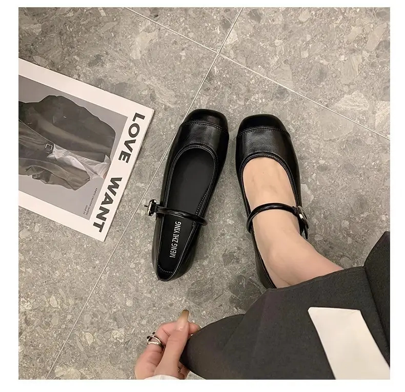 French Classic Small Fragrance Shallow Mouth Shoes for Women Spring and Summer New Flat Shoes Gentle and Fashionable One-Line Buckle Mary Jane Shoes — feature 14