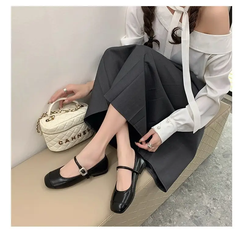 French Classic Small Fragrance Shallow Mouth Shoes for Women Spring and Summer New Flat Shoes Gentle and Fashionable One-Line Buckle Mary Jane Shoes — feature 15