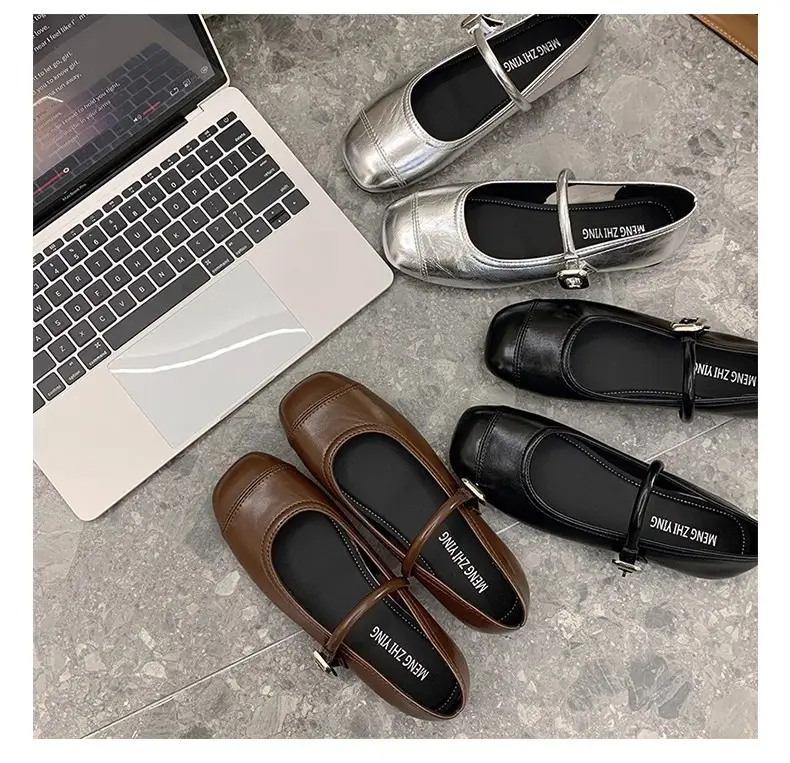 French Classic Small Fragrance Shallow Mouth Shoes for Women Spring and Summer New Flat Shoes Gentle and Fashionable One-Line Buckle Mary Jane Shoes — feature 16