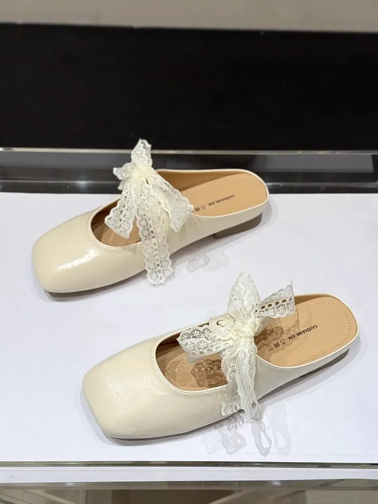 French Style Silver Lace Mules for Women Summer 2025 — feature 2