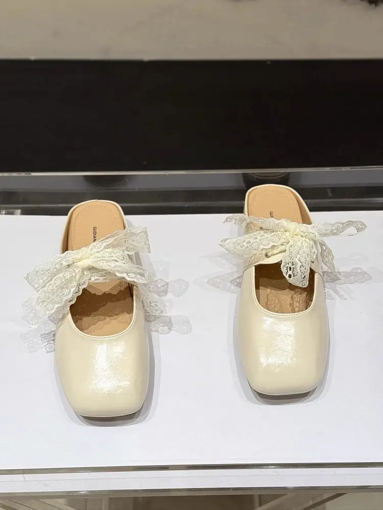 French Style Silver Lace Mules for Women Summer 2025 — feature 3