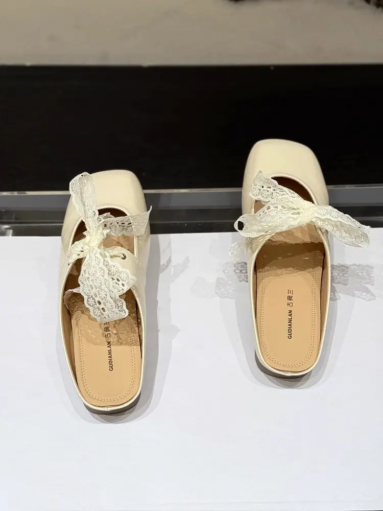 French Style Silver Lace Mules for Women Summer 2025 — feature 4