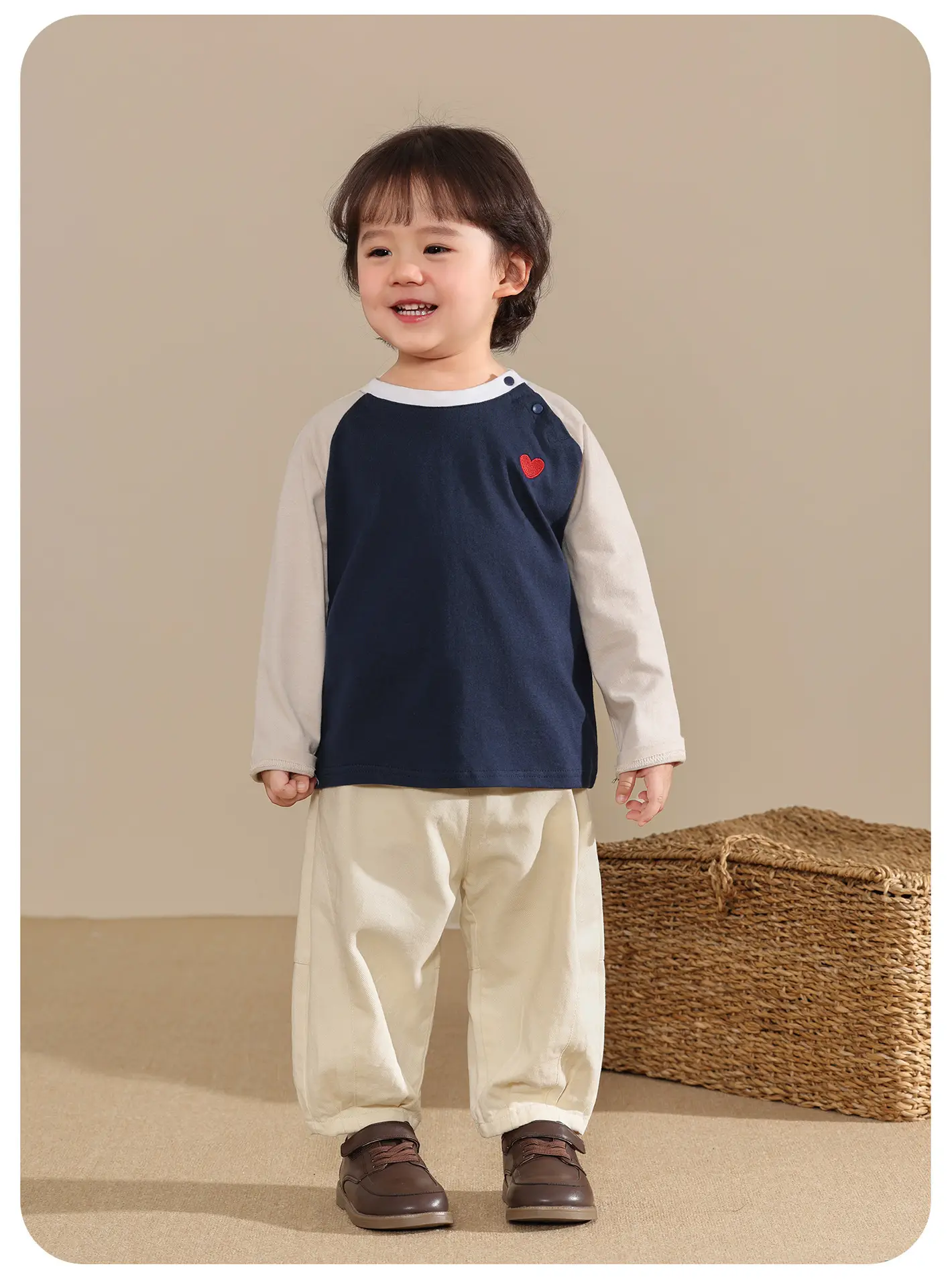 Kaka Panda Boys Long Sleeve T-Shirt White Mint Heart Print — feature 10