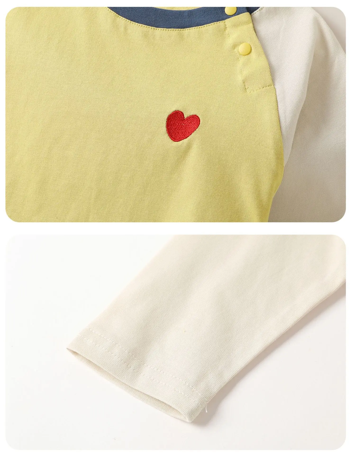 Kaka Panda Boys Long Sleeve T-Shirt White Mint Heart Print — feature 12