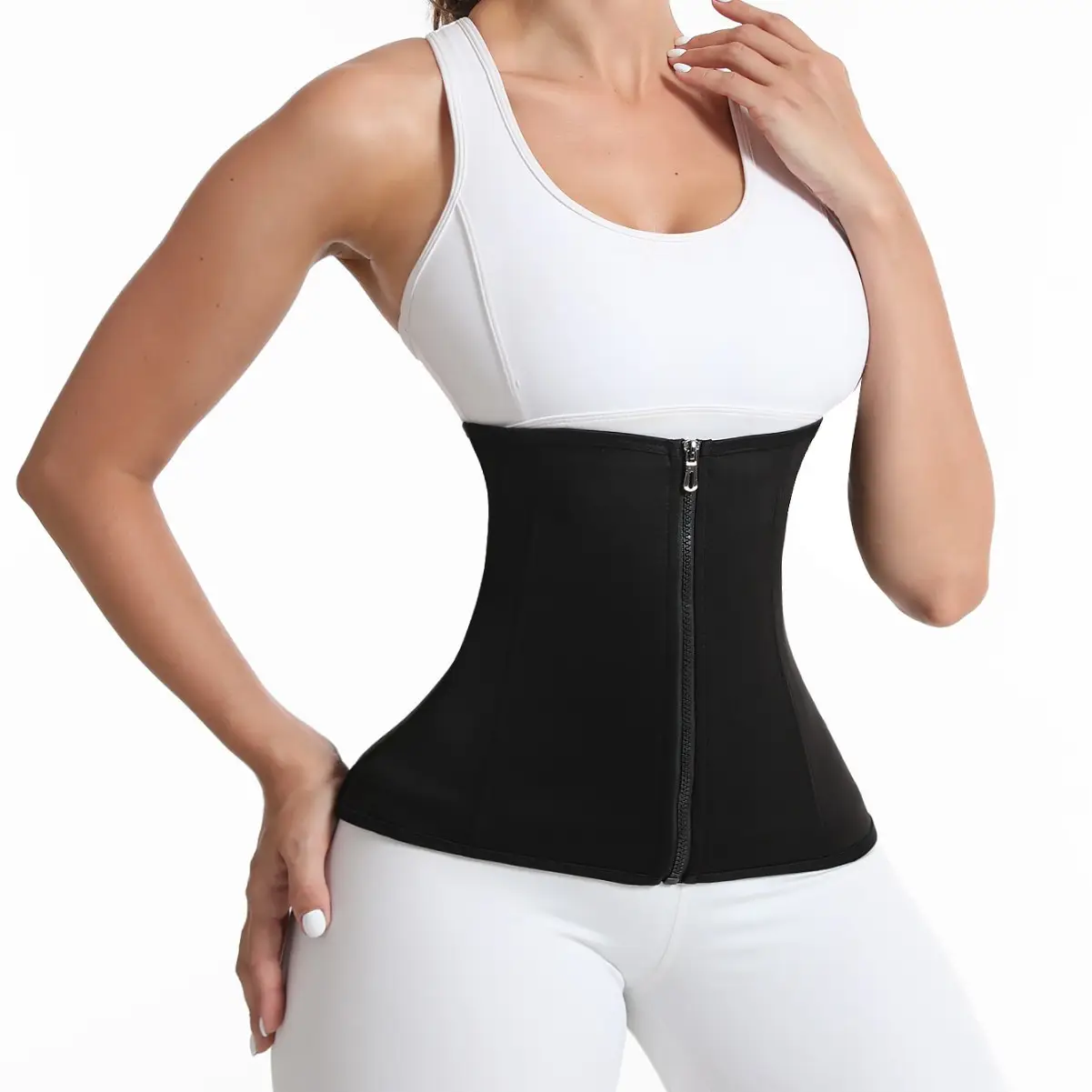 Black Zipper Belly Belt for Women Yoga Wear - Image 5