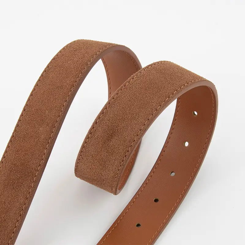Women Retro Frosted Suede Belt Maillard Wear Jeans